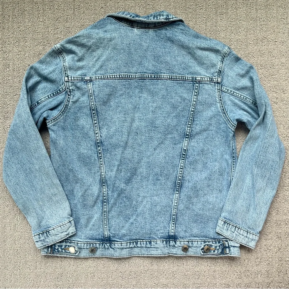 H&M &Denim Girls Denim Blue Jean Jacket with Buttons Collar Size 14